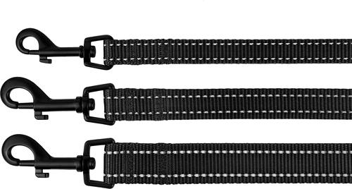 Show full view: CollarDirect Reflective Nylon Dog Leash, 5-ft, Black, Large slide 5 of 6