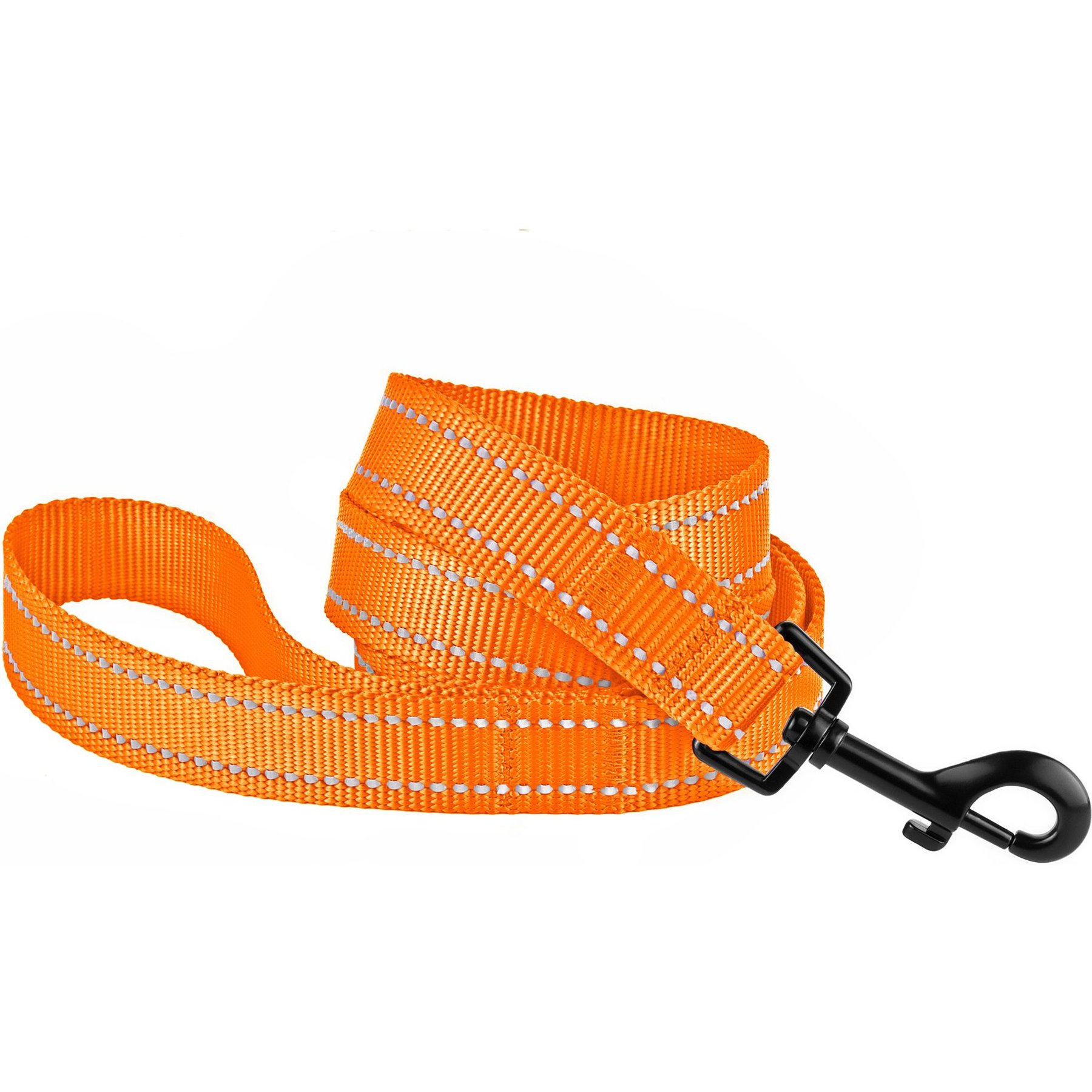 CollarDirect Reflective Nylon Dog Leash, 5-ft, Orange, Small