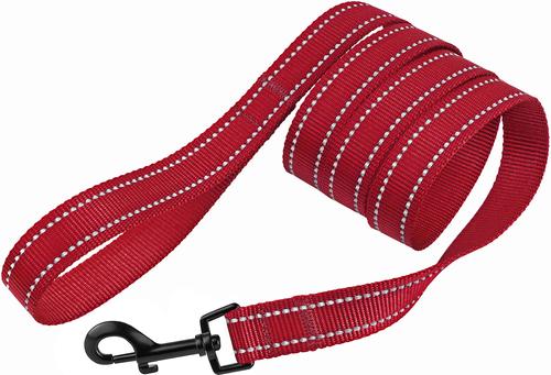 Show full view: CollarDirect Reflective Nylon Dog Leash, 5-ft, Red, Large slide 3 of 7