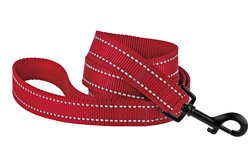 CollarDirect Reflective Nylon Dog Leash, 5-ft, Red, Medium