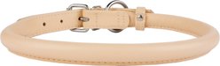 CollarDirect Rolled Leather Dog Collar, Beige, Small: 9 to 11-in neck, 3/8-in wide slide 2 of 4