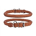 CollarDirect Rolled Leather Dog Collar, Brown, X-Large: 16 to 18-in neck, 9/16-in wide
