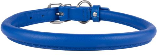 Show full view: CollarDirect Rolled Leather Dog Collar, Navy Blue, Large: 14 to 16-in neck, 1/2-in wide slide 2 of 5