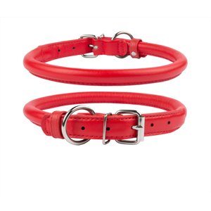 CollarDirect Rolled Leather Dog Collar, Red, XX-Large: 19 to 21-in neck, 9/16-in wide