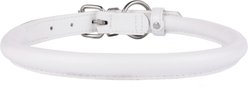 CollarDirect Rolled Leather Dog Collar, White, Medium: 12 to 14-in neck, 1/2-in wide slide 2 of 4