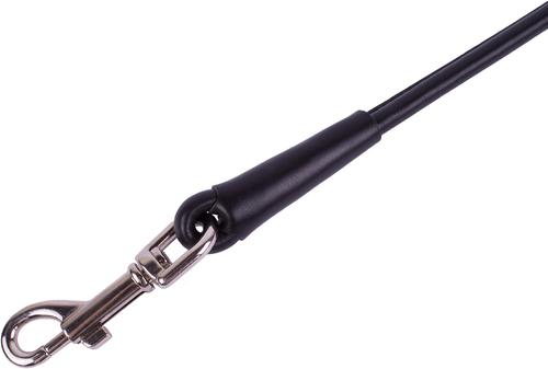 Show full view: CollarDirect Rolled Leather Dog Leash, Black, Large: 6-ft long, 3/8-in wide slide 2 of 4