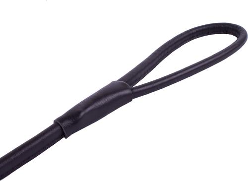 Show full view: CollarDirect Rolled Leather Dog Leash, Black, Large: 6-ft long, 3/8-in wide slide 3 of 4