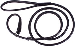 CollarDirect Rolled Leather Dog Slip Lead, Black, Large: 6-ft long, 3/8-in wide