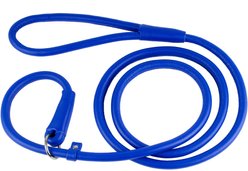 CollarDirect Rolled Leather Dog Slip Lead, Navy Blue, Medium: 6-ft long, 5/16-in wide