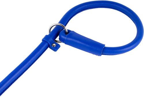 Show full view: CollarDirect Rolled Leather Dog Slip Lead, Navy Blue, Medium: 6-ft long, 5/16-in wide slide 2 of 3