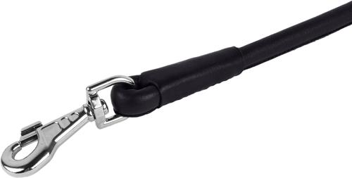 Show full view: CollarDirect Short Traffic Rolled Leather Dog Leash, Black, Large: 1.75-ft long, 1/2-in wide slide 2 of 3
