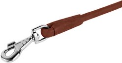 CollarDirect Short Traffic Rolled Leather Dog Leash, Brown, Large: 1.75-ft long, 1/2-in wide slide 2 of 3