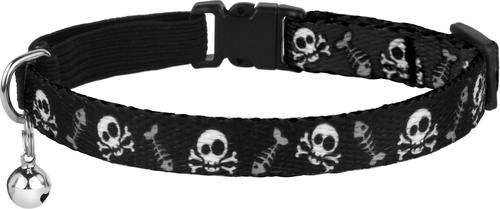 Show full view: CollarDirect Skull Breakaway Buckle Cat Collar, Black slide 3 of 5