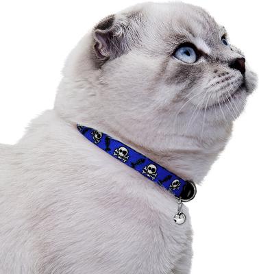 Show full view: CollarDirect Skull Breakaway Buckle Cat Collar, Blue slide 3 of 4