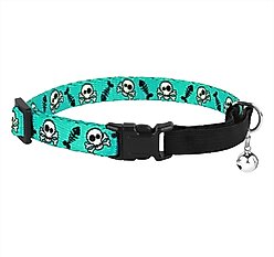 CollarDirect Skull Breakaway Buckle Cat Collar, Green