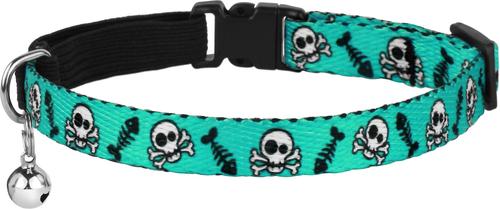 Show full view: CollarDirect Skull Breakaway Buckle Cat Collar, Green slide 3 of 5