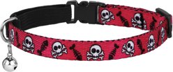 CollarDirect Skull Breakaway Buckle Cat Collar, Red slide 2 of 3