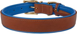 CollarDirect Soft Padded Leather Dog Collar, Navy Blue, Large slide 2 of 3