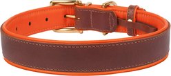 CollarDirect Soft Padded Leather Dog Collar, Orange, X-Large slide 2 of 3