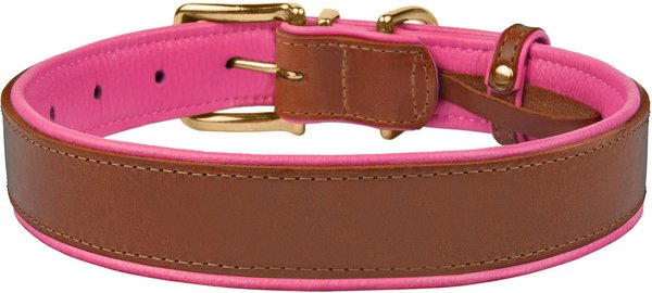CollarDirect Braided Leather Dog Collar, Pink