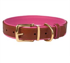 CollarDirect Soft Padded Leather Dog Collar, Pink, X-Large