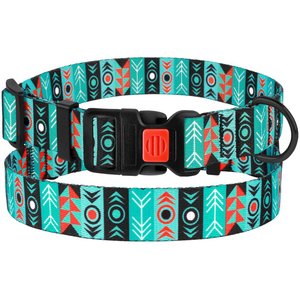 CollarDirect Tribal Aztec Nylon Dog Collar, Pattern 1, Medium: 12 to 16-in neck, 3/4-in wide