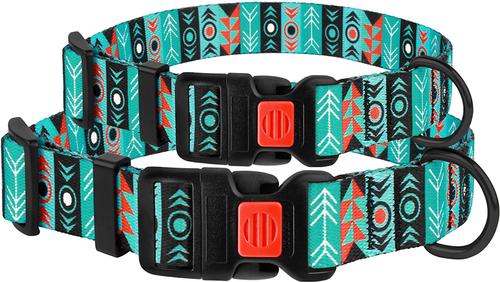 Show full view: CollarDirect Tribal Aztec Nylon Dog Collar, Pattern 1, Medium: 12 to 16-in neck, 3/4-in wide slide 6 of 8