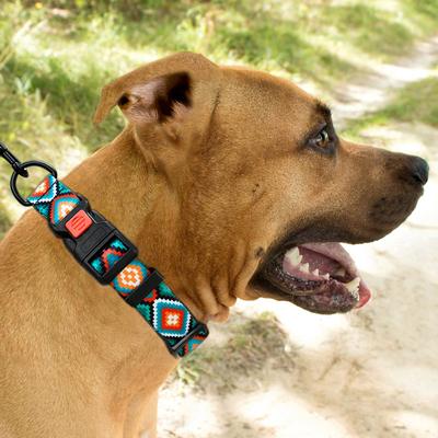 Show full view: CollarDirect Tribal Aztec Nylon Dog Collar, Pattern 3, Large: 14 to 18-in neck, 1-in wide slide 4 of 10