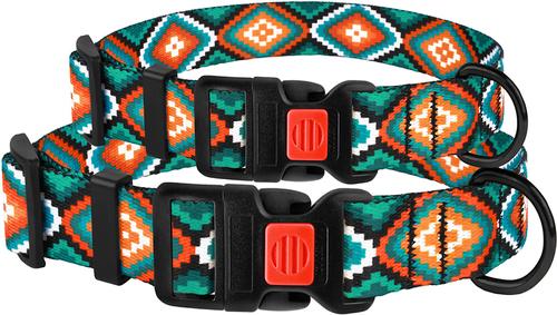 Show full view: CollarDirect Tribal Aztec Nylon Dog Collar, Pattern 3, Large: 14 to 18-in neck, 1-in wide slide 8 of 10