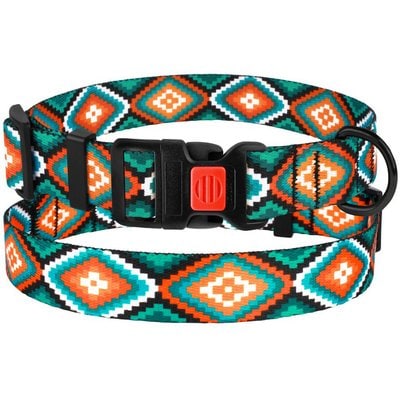 CollarDirect CollarDirect Tribal Aztec Nylon Dog Collar, Pattern 3, Small: 10 to 13-in neck, 5/8-in wide