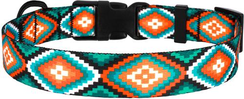 Show full view: CollarDirect Tribal Aztec Nylon Dog Collar, Pattern 3, Small: 10 to 13-in neck, 5/8-in wide slide 6 of 9