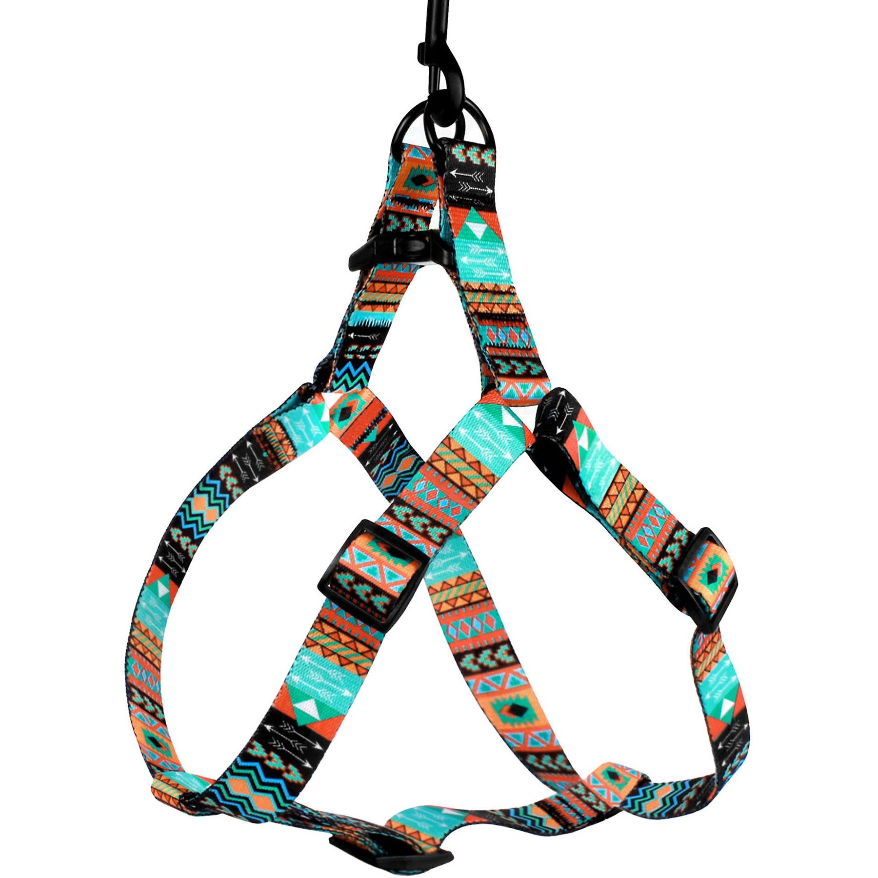 CollarDirect Tribal Aztec Nylon Step In Back Clip Dog Harness, Pattern 2, Medium: 18 to 22-in chest
