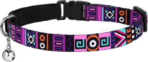 Show full view: CollarDirect Tribal Pattern Aztec Design Nylon Breakaway Cat Collar with Bell, Multicolor 2, 1 count slide 3 of 5