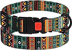 CollarDirect Tribal Pattern Aztec Design Nylon Dog Collar, Multicolor 1, Medium
