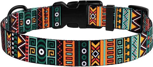 Show full view: CollarDirect Tribal Pattern Aztec Design Nylon Dog Collar, Multicolor 1, Medium slide 3 of 6