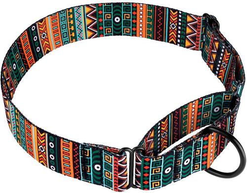Show full view: CollarDirect Tribal Pattern Aztec Design Nylon Martingale Dog Collar, Multicolor 1, Large slide 2 of 5