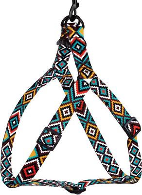Show full view: CollarDirect Tribal Pattern Ethnic Design Adjustable Nylon Step-in Dog Harness, Multicolor 1, Medium slide 2 of 4
