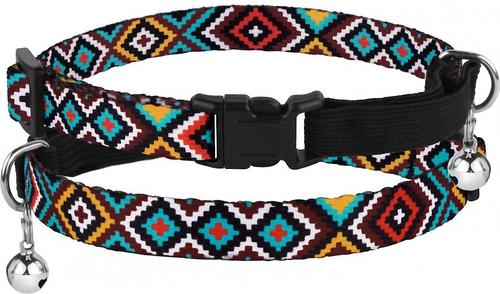 Show full view: CollarDirect Tribal Pattern Ethnic Design Nylon Cat Collar, Multicolor - Blue slide 1 of 6