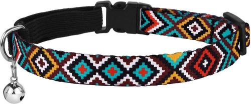 Show full view: CollarDirect Tribal Pattern Ethnic Design Nylon Cat Collar, Multicolor - Blue slide 4 of 6