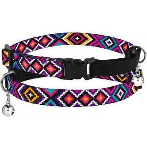 CollarDirect Tribal Pattern Ethnic Design Nylon Cat Collar, Multicolor - Pink