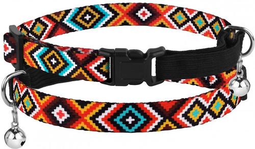 Show full view: CollarDirect Tribal Pattern Ethnic Design Nylon Cat Collar, Multicolor - Red slide 1 of 5