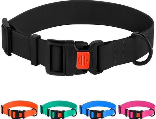 Show full view: CollarDirect Waterproof PVC Coated Dog Collar, Black, Medium slide 5 of 5