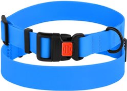 CollarDirect Waterproof PVC Coated Dog Collar, Blue, Large