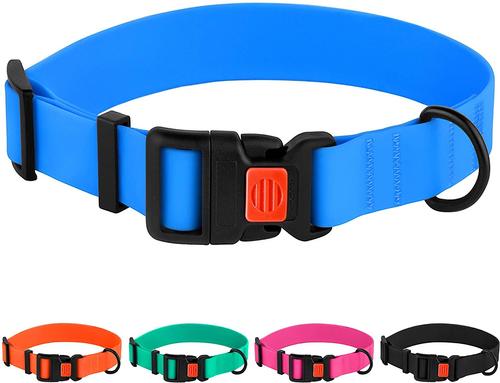 Show full view: CollarDirect Waterproof PVC Coated Dog Collar, Blue, Small slide 5 of 5