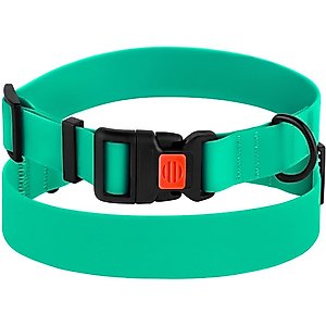 CollarDirect Waterproof PVC Coated Dog Collar, Mint Green, Large
