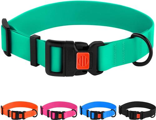 Show full view: CollarDirect Waterproof PVC Coated Dog Collar, Mint Green, Large slide 5 of 5