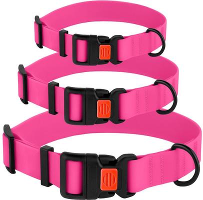 Show full view: CollarDirect Waterproof PVC Coated Dog Collar, Pink, Medium slide 4 of 5