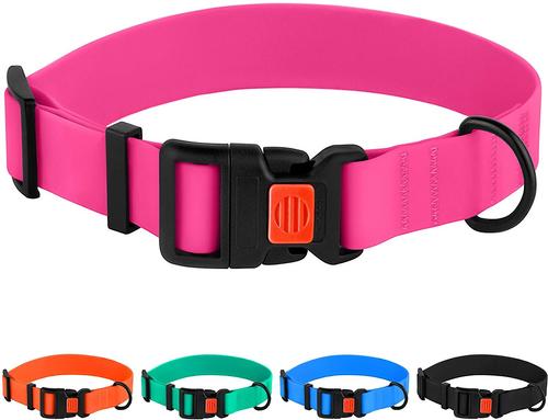 Show full view: CollarDirect Waterproof PVC Coated Dog Collar, Pink, Medium slide 5 of 5