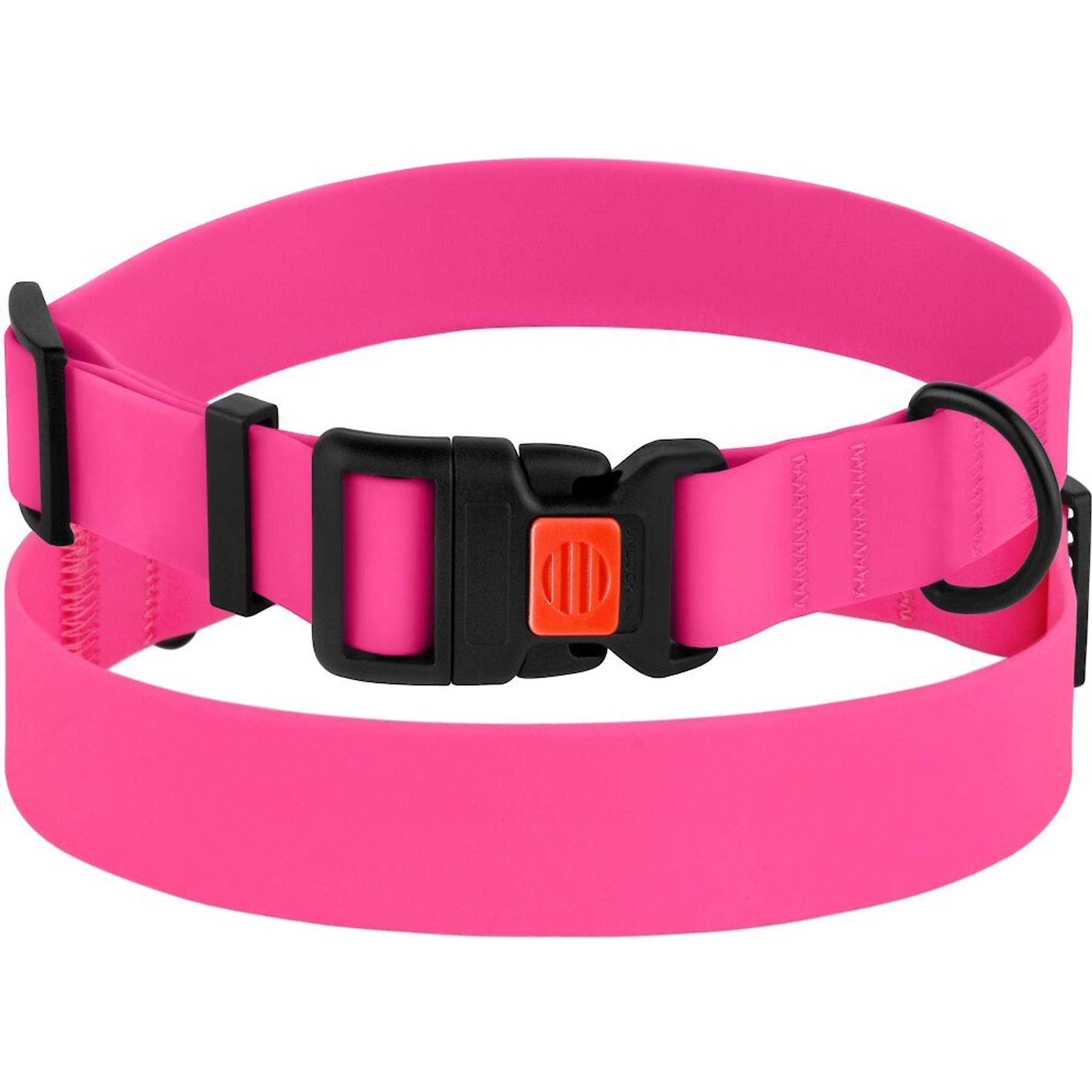 CollarDirect Waterproof PVC Coated Dog Collar, Pink, X-Large