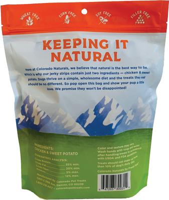 Show full view: Colorado Naturals Chicken & Sweet Potato Jerky Dog Treats, 16-oz bag slide 3 of 4